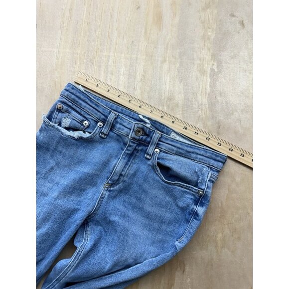 Rag & Bone Cate Mid Rise Jeans Sz 26 Light Wash Distressed Raw Hem Skinny - Picture 8 of 8